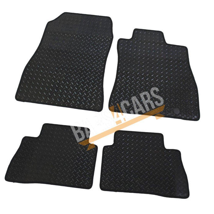 White Trim Tailored Rubber Car Mats Fits Nissan Juke 10> Set of 4 With 2 Clips UKB4C  - Dynamic Drive