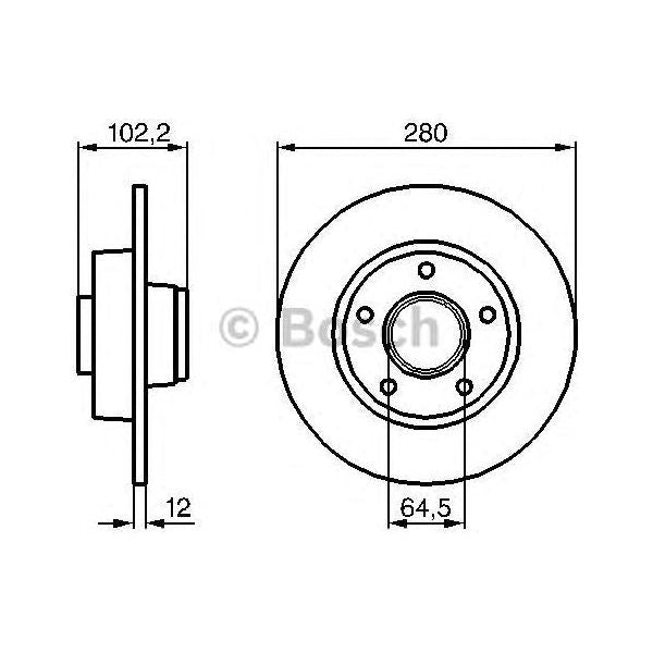 Genuine Bosch Brake Disc Single Bd981 fits Renault Trafic II dCi - 2.0 - 06- 098