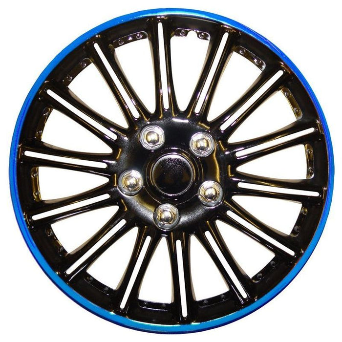 4x 14" Black/Blue Wheel Trims / Hub Caps fits Vauxhall Astra Corsa Agila Meriva UKB4C  - Dynamic Drive