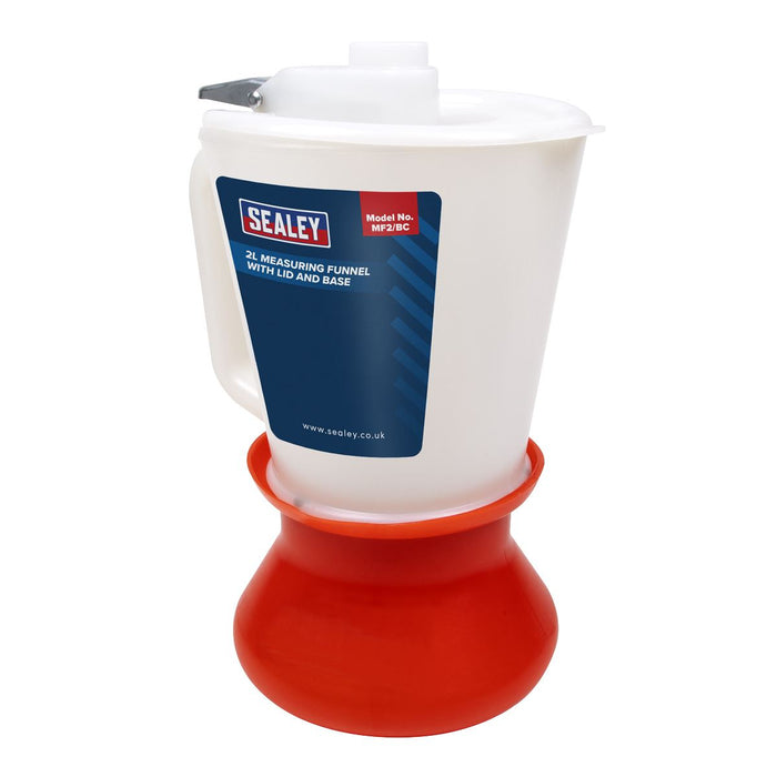 Sealey Measuring Funnel with Lid and Base 2L MF2/BC Sealey  - Dynamic Drive