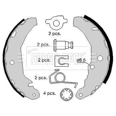 Genuine Borg & Beck Brake Shoes fits Ford Fiesta II BBS6157 Borg & Beck  - Dynamic Drive