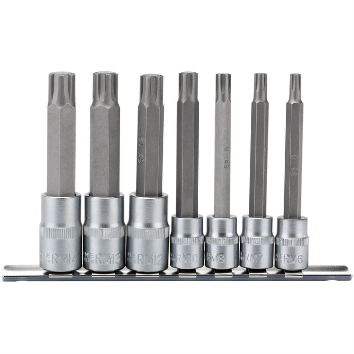 Draper Ribe Socket Bit Set, 3/8" & 1/2" Sq. Dr. (7 Piece) 16346