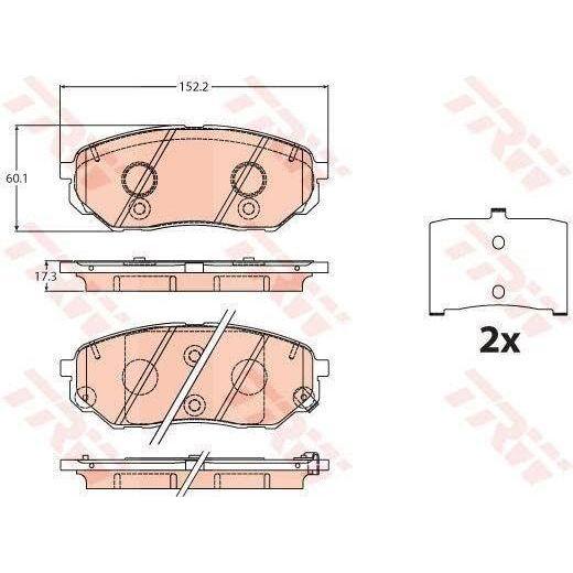 Genuine TRW Brake Pads GDB2195