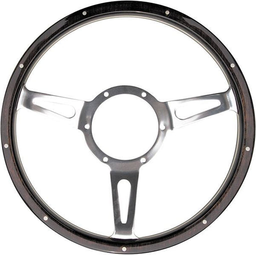 Classic 13" Traditional Classic Riveted Dark Woodrim Semi Dished Steering Wheel Mountney Classic  - Dynamic Drive