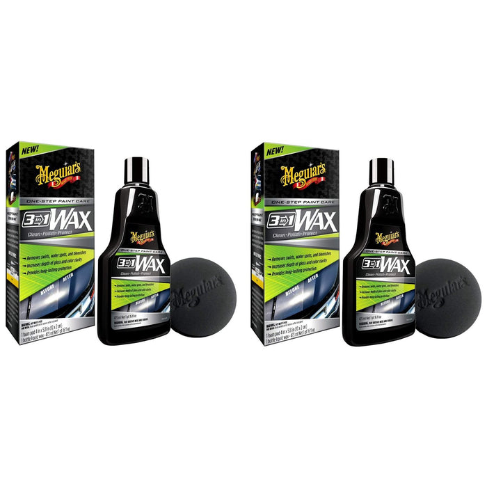 2x Meguiar's G191016EU 3-in-1 Wax Clean Polish Protect 473ml Meguiar's  - Dynamic Drive