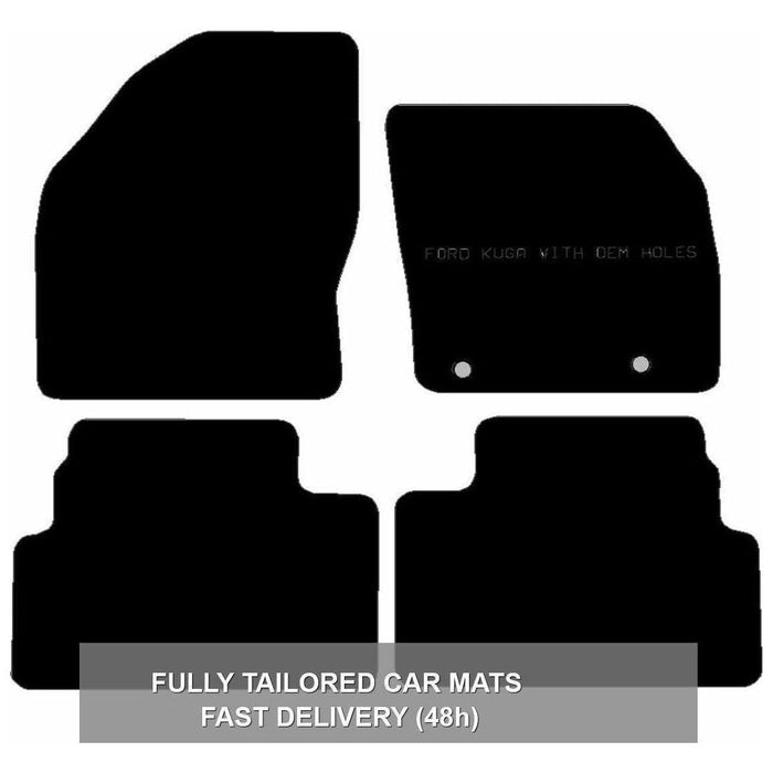 Tailored Carpet Car Mats for Ford Kuga 08-12 Oval Oem Holes Set of 4 2 Clips UKB4C  - Dynamic Drive