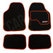 4 x Black  Carpet Floor Mats with Red Trim fits Honda Jazz Civic Accord UKB4C  - Dynamic Drive