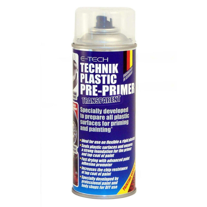 E-Tech Technik Plastic Transparent Pre-Primer 400ml Can - Seals Plastic Surfaces E-Tech  - Dynamic Drive