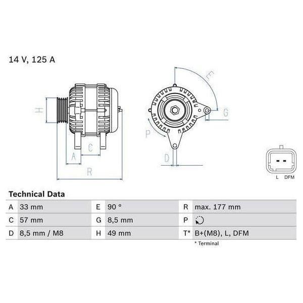 Bosch Reman Alternator 8027 0986080270