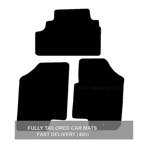 Fully Tailored Black Carpet Car Mats for Kia Venga 10 Set of 4 With 3 Clips UKB4C  - Dynamic Drive