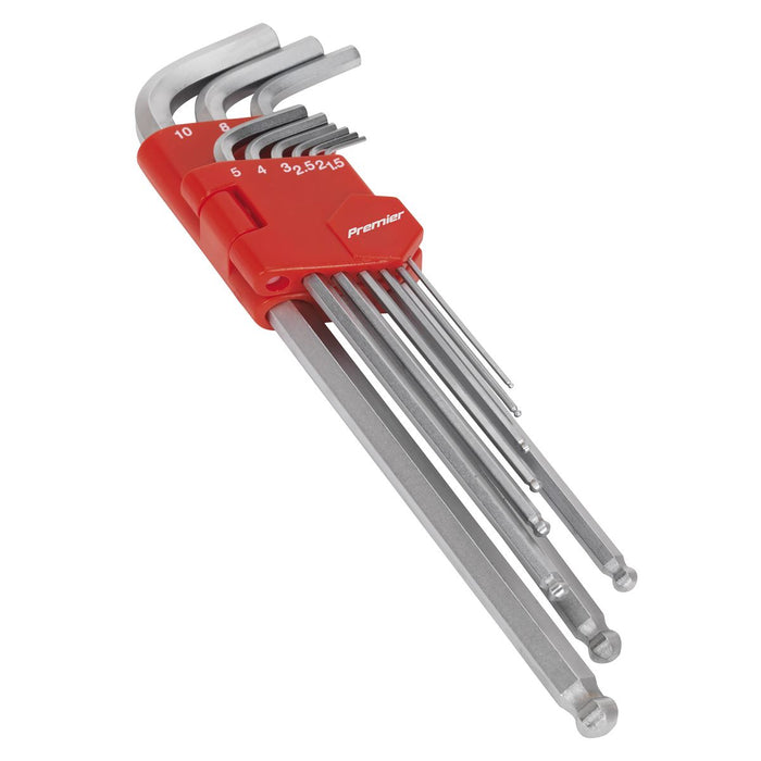 Sealey Ball-End Hex Key Set 9pc Extra-Long Metric AK7140 Sealey  - Dynamic Drive