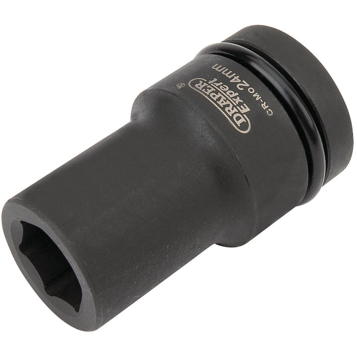 Draper Expert HI-TORQ 6 Point Deep Impact Socket, 1" Sq. Dr., 24mm