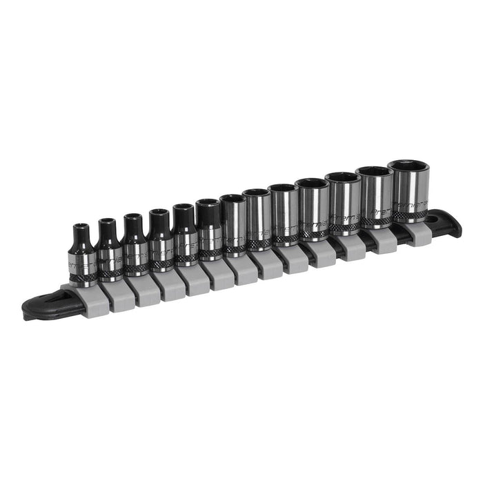 Sealey Socket Set 13pc 1/4"Sq Drive Metric Black Series AK7990