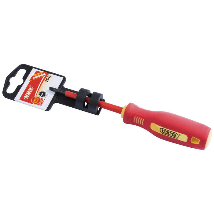 Draper Fully Insulated Plain Slot Screwdriver, 2.5 x 75mm 46515 Draper  - Dynamic Drive