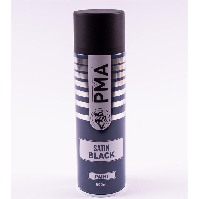 3 X Autotek Satin Black Paint Spray Aerosol 500Ml High Coverage Satin Black Autotek  - Dynamic Drive