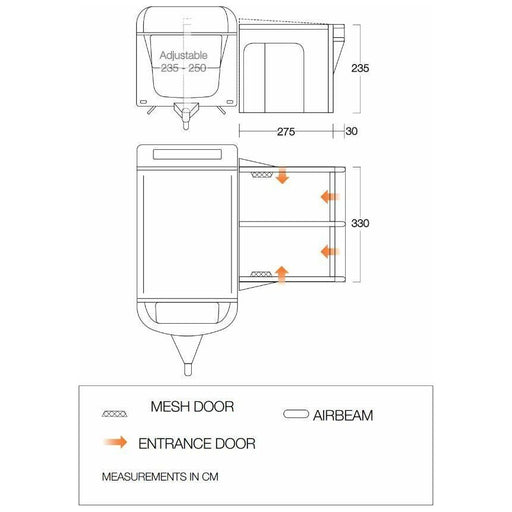 Vango Riviera Air 330 Elements ProShield Caravan Awning Vango  - Dynamic Drive