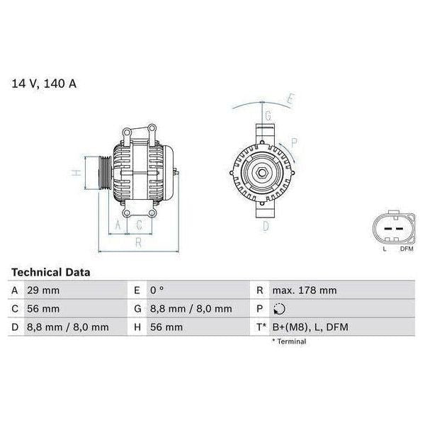 Bosch Reman Alternator 4618 0986046180