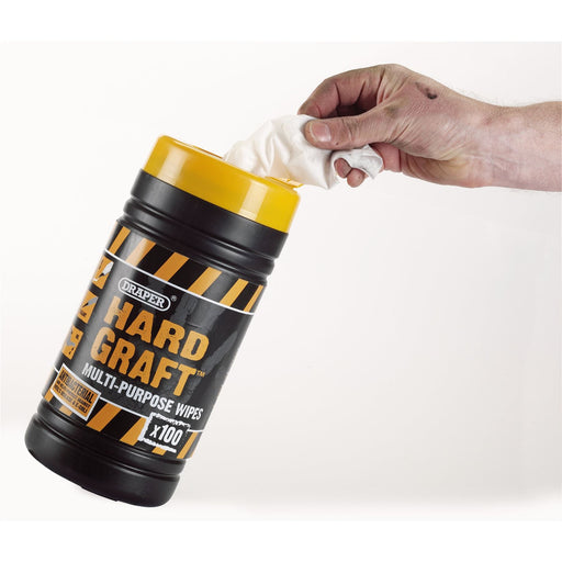 Draper 'Hard Graft' Multi-Purpose Wipes (Tub of 100) 84711 Draper  - Dynamic Drive