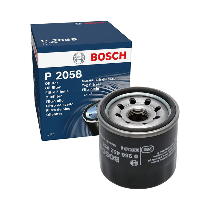 Genuine Bosch Car Oil Filter P2058 fits Suzuki Swift VVT - 1.2 - 10- 0986452058