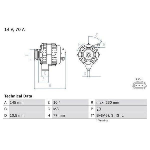 Bosch Reman Alternator 4951 0986049510