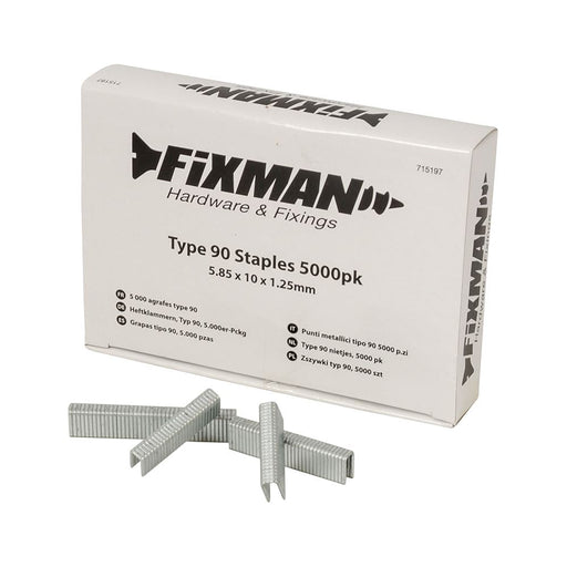 Fixman Type 90 Staples 5000pk 5.80 x 10 x 1.25mm Fixman  - Dynamic Drive