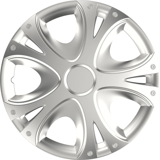 4x Wheel Trims Hub Caps 15" Covers in Silver Star Style 5 Spoke Versaco  - Dynamic Drive