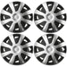 4 x 15" Alloy Look Black & Silver Deep Dish Motorhome Wheel Trims Hub Caps Vans Simply  - Dynamic Drive