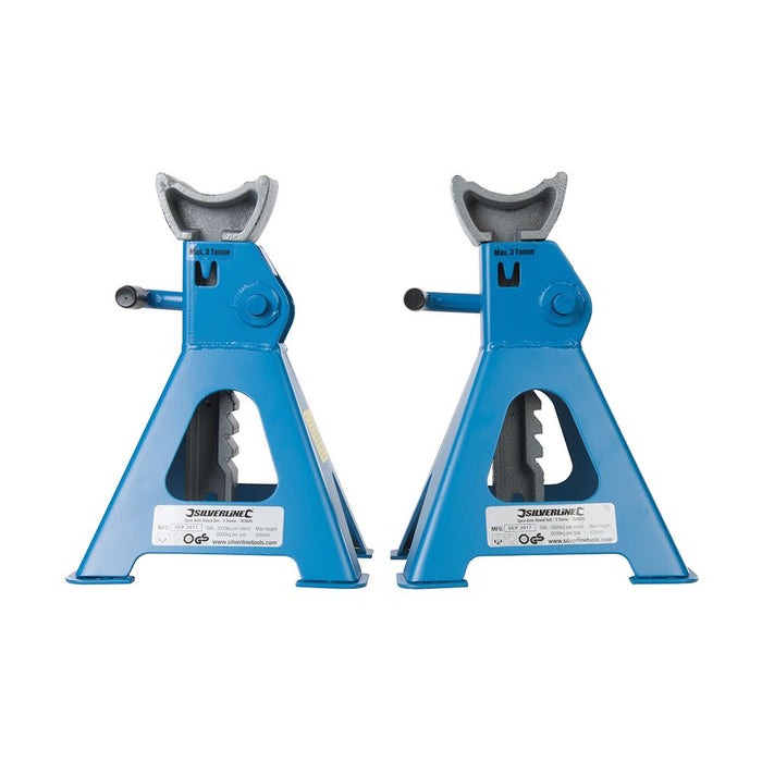 Silverline 3 Ton Tonne Ratchet Action Axle Stand Stands 3Yr Warranty 763620