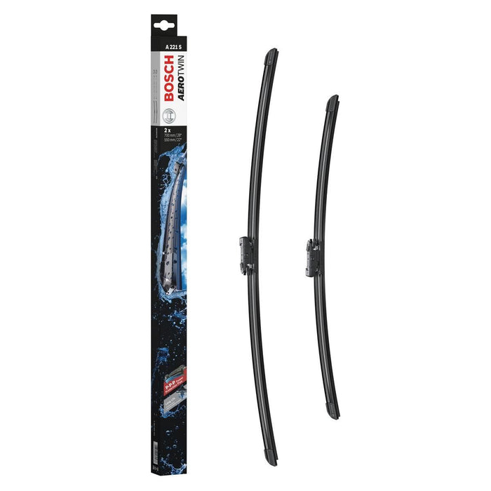 BOSCH A221S Aerotwin Front Wiper Blades Set for VAUXHALL ZAFIRA Mk II (B)