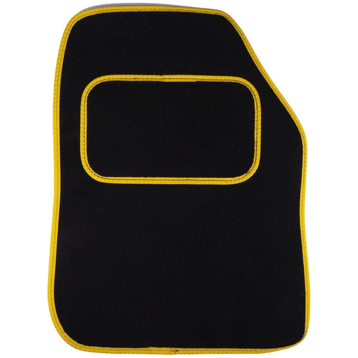 Fully Tailored Yellow Trim Carpet Mats fits for Peugeot 108 Set of 4 With 2 Clips UKB4C  - Dynamic Drive