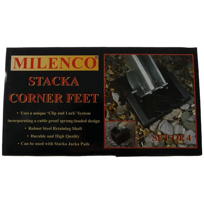 4 Pack x Milenco Stacka Corner Feet Caravan Heavy Duty Jack Pads Supports 3728