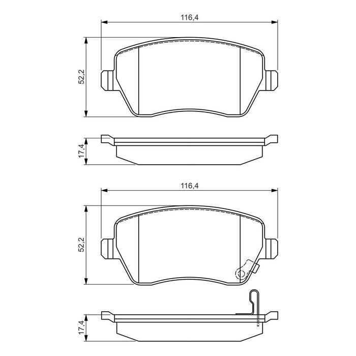 Genuine Bosch Brake Pad Set Bp1494 fits Nissan Micra - 1.2 - 10- 0986494573