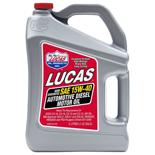 Lucas Oil 15W40 Semi Synthetic Oil 5 Ltr 40337 Lucas  - Dynamic Drive