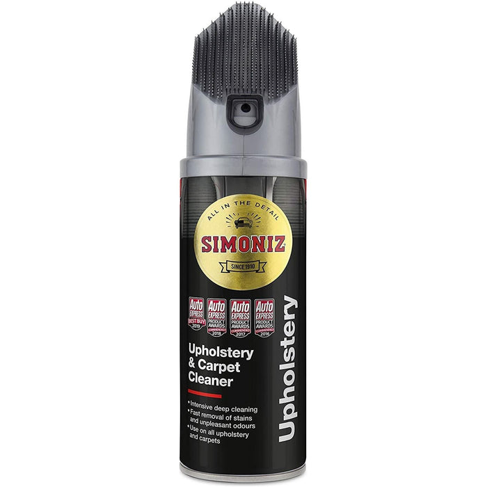 Simoniz Car Upholstery Fabric & Carpet Cleaner Foam Stain Remover Brush 400ml