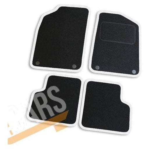 Fully Tailored White Trim Carpet Mats Fiat 500 Dec 12> Set of 4 With 4 Clips Town Parts  - Dynamic Drive