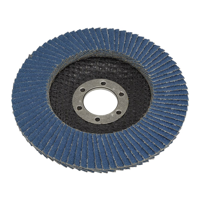 Sealey 115mm Zirconium Flap Discs 80Grit 22mm Bore - Pack of 10 FD1158010 Sealey  - Dynamic Drive