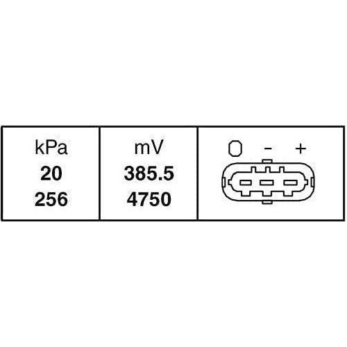 Hella Sensor, boost pressure 3-pin connector Bolted 6PP 009 400-111