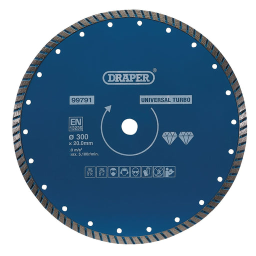 Draper Turbo Diamond Blade, 300mm 99791 Draper  - Dynamic Drive