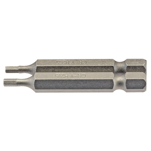 Draper Hexagonal Insert Bit, 2.5mm, 1/4" Hex, 50mm Long (Pack of 2) 64246 Draper  - Dynamic Drive