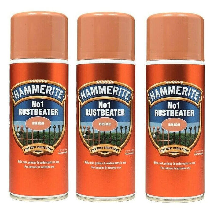 3x Hammerite NO.1 Rust Beater Aerosol Anti Corrosion Protection Spray 400ml