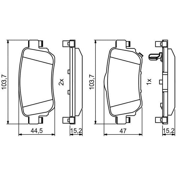 Genuine Bosch Brake Pad Set fits Nissan Qashqai dCi - 1.5 - 13- 0986494816