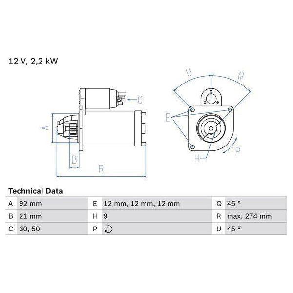 Bosch Reman Starter Motor 1621 0986016210