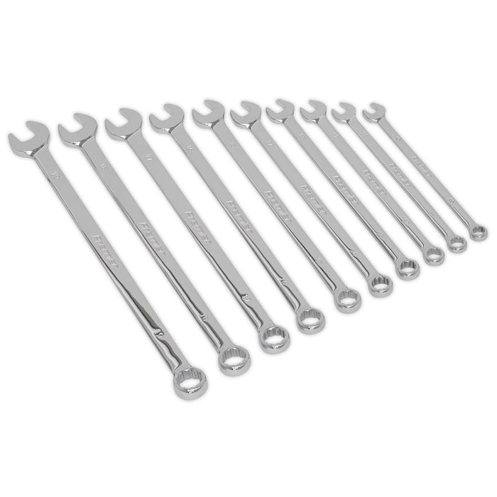 Sealey Combination Spanner Set 10pc Extra-Long Metric AK6310 Sealey  - Dynamic Drive