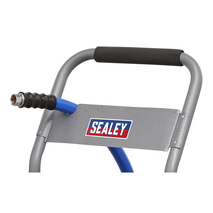 Heavy-Duty Hose Reel Cart with 15m Heavy-Duty Ø19mm Hot & Cold Rubber Water Hose Sealey  - Dynamic Drive