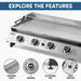 Dellonda 4 Burner Stainless Steel Portable Gas Plancha with Warming Rack 10kW Dellonda  - Dynamic Drive