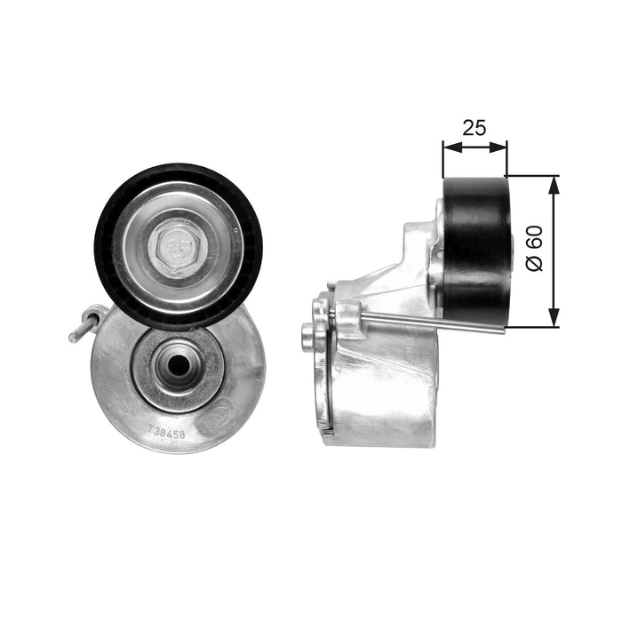 Gates Drivealign Tensioner fits Citroen Berlingo HDi - 1.6 - 08- T38458