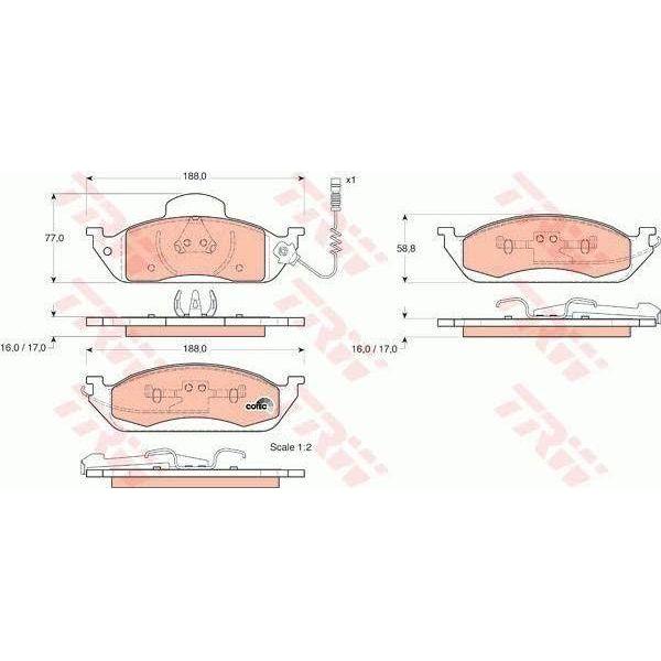 Genuine TRW Brake Pads (Front) (R90) GDB1378