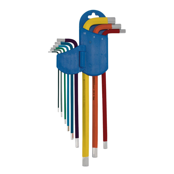 Draper Expert Metric Extra-Long Arm Hex Key Set, Colour Coded (9 Piece)