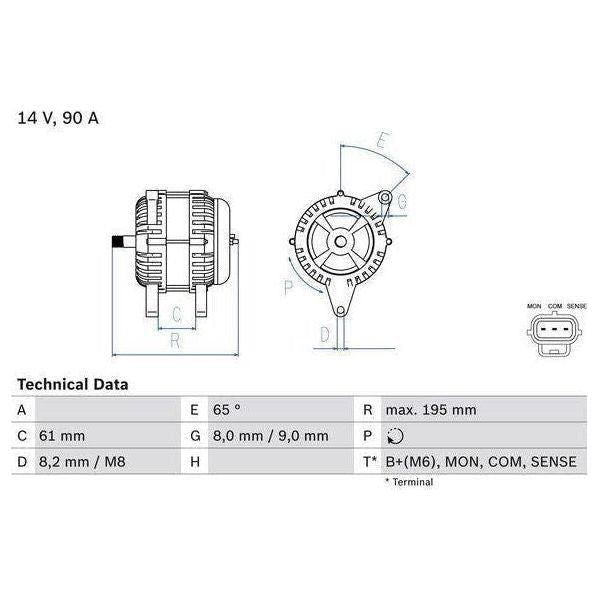 Bosch Reman Alternator 4465 0986044651