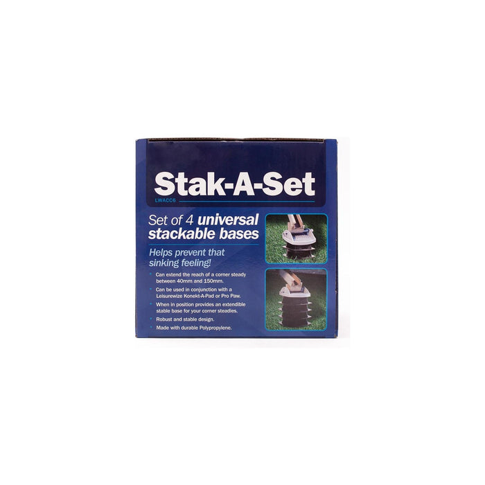 Stak-a-Set 4 Stackable Bases Extend Corner Steady Blocks Jack Up Caravan Trailer Leisurewize  - Dynamic Drive